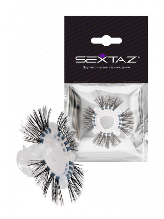 Эластичное эрекционное кольцо с черными «ресничками» - Sextaz - в Тамбове купить с доставкой