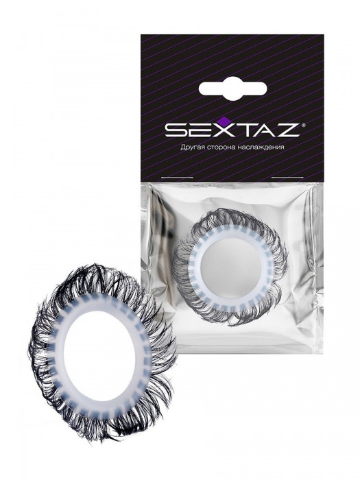 Эластичное эрекционное колечко с черными «ресничками» - Sextaz - в Тамбове купить с доставкой