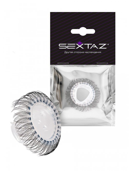 Эластичное эрекционное кольцо с длинными черными «ресничками» - Sextaz - в Тамбове купить с доставкой