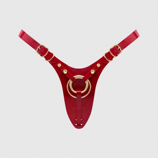 Красный пояс для фиксации насадок Strap-On-Me Leatherette Harness Fabulous - Strap-on-me - купить с доставкой в Тамбове