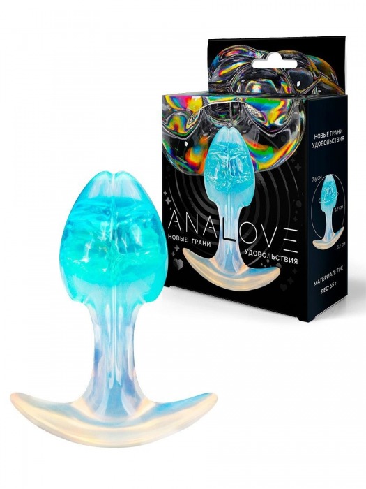 Голубоватая анальная пробка - 8,2 см. - AnaLove