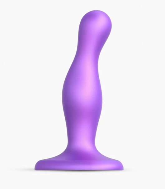 Фиолетовая насадка Strap-On-Me Dildo Plug Curvy size S - Strap-on-me - купить с доставкой в Тамбове