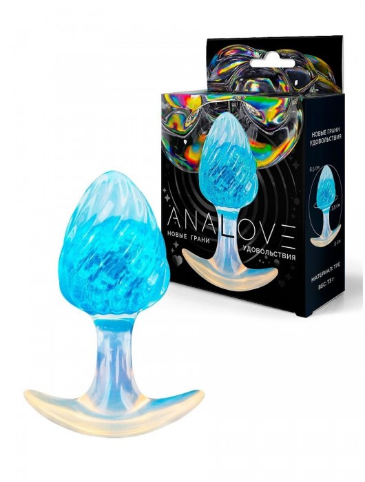 Голубоватая анальная пробка - 9 см. - AnaLove