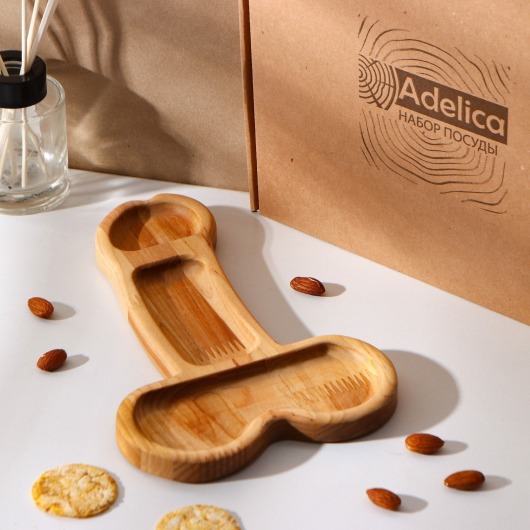 Деревянное блюдо для подачи в форме члена (25 х 16,5 х 1,7 см) - Сима-Ленд - купить с доставкой в Тамбове