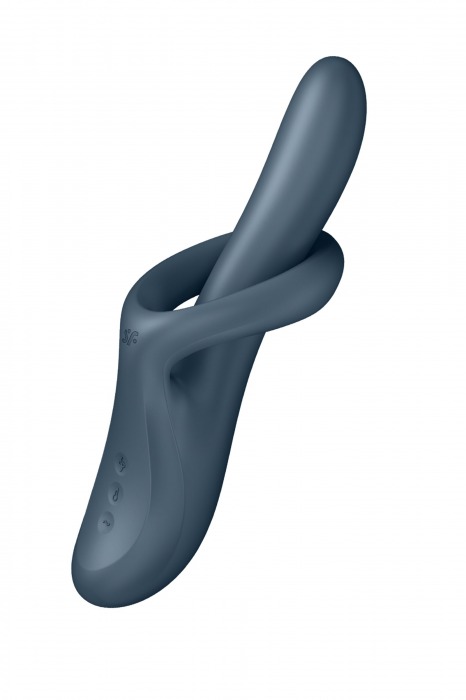 Серый вибратор-ротатор с функцией нагрева Heat Flex 4 - 23 см. - Satisfyer