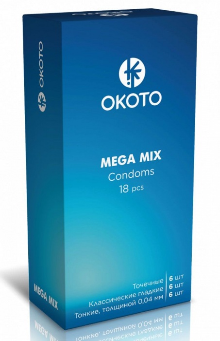 Презервативы OKOTO Mega Mix - 18 шт. - Sitabella - купить с доставкой в Тамбове