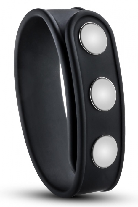 Черное эрекционное кольцо на кнопках - Blush Novelties - в Тамбове купить с доставкой