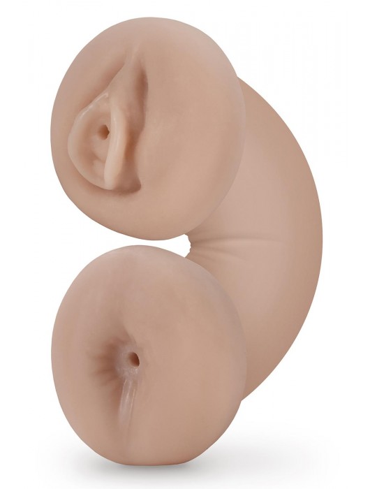 Телесный люминесцентный двусторонний мастурбатор Tasha - Blush Novelties - в Тамбове купить с доставкой