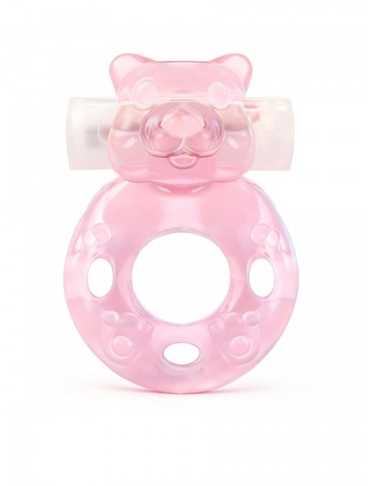 Розовое эрекционное виброкольцо в форме мишки - 1137 - в Тамбове купить с доставкой