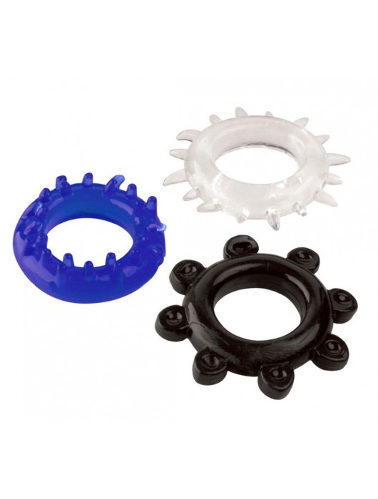 Набор из 3 эрекционных колец разного цвета и рельефа - Boys of Toys - в Тамбове купить с доставкой