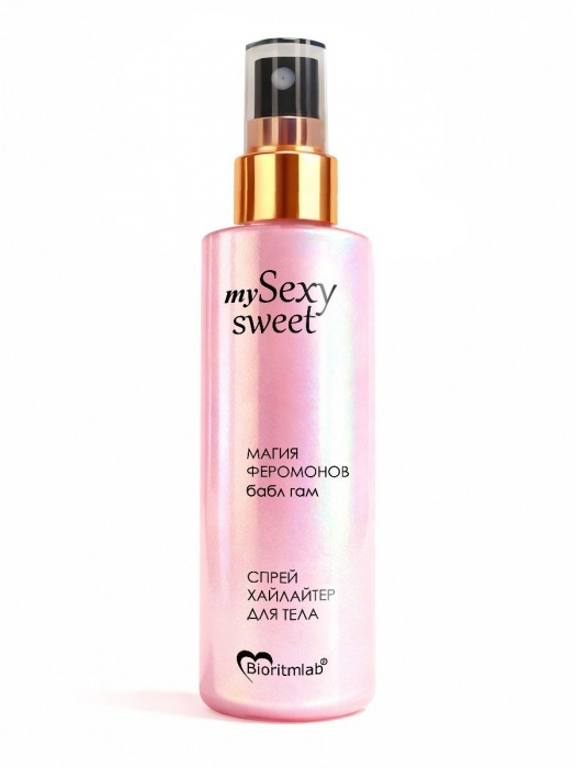 Спрей хайлайтер для тела Sexy Sweet с ароматом бабл-гам, шиммером и феромонами - 200 мл. -  - Магазин феромонов в Тамбове