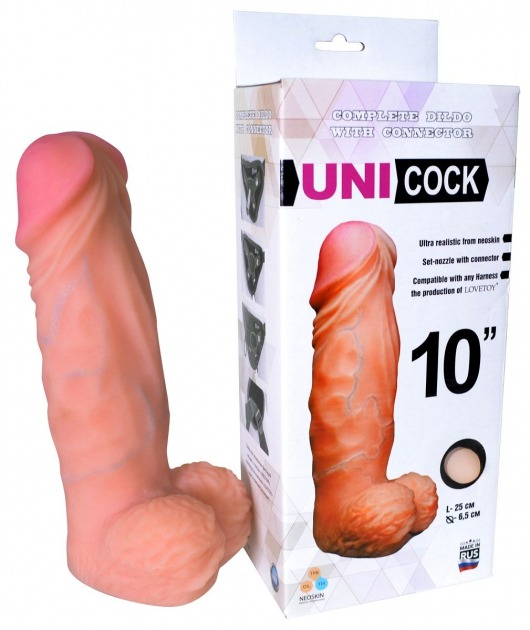 Фаллическая насадка Харнесс UNICOCK 10  - 25 см. - LOVETOY (А-Полимер) - купить с доставкой в Тамбове