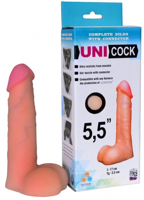 Фаллическая насадка Харнесс UNICOCK 5,5  - 17 см. - LOVETOY (А-Полимер) - купить с доставкой в Тамбове