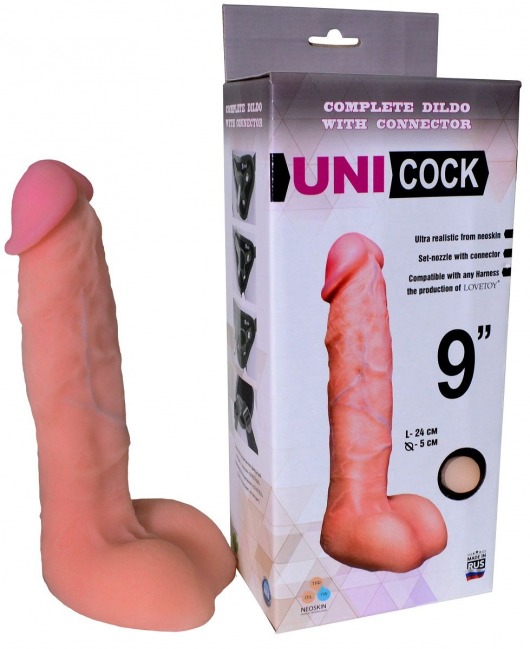 Фаллическая насадка Харнесс UNICOCK 9  - 24 см. - LOVETOY (А-Полимер) - купить с доставкой в Тамбове