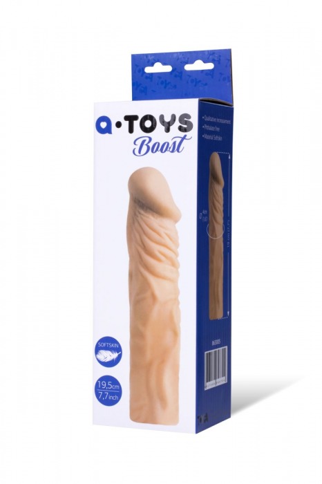 Насадка с ярко выраженной головкой и рельефным стволом - 19 см. - A-toys - в Тамбове купить с доставкой