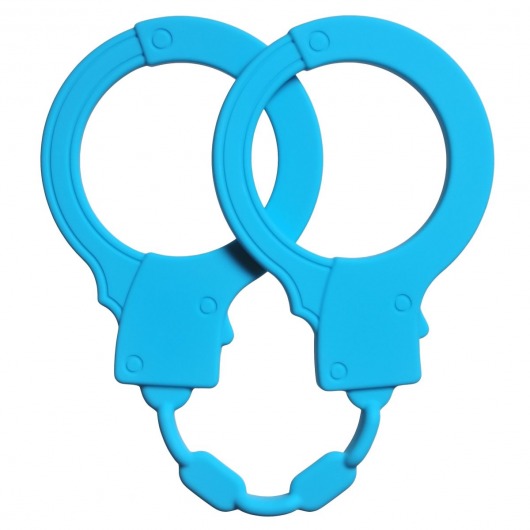 Голубые силиконовые наручники Stretchy Cuffs Turquoise - Lola Games - купить с доставкой в Тамбове