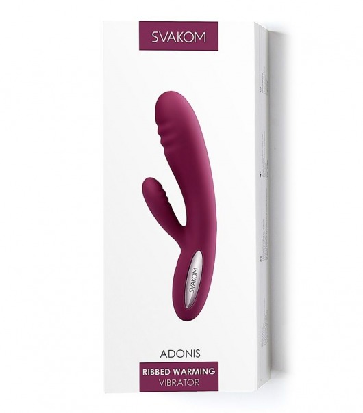 Фиолетовый вибратор Adonis с нагреваемой головкой - 20 см. - Svakom