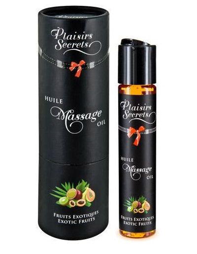 Массажное масло с ароматом экзотических фруктов Huile de Massage Gourmande Fruits Exotiques - 59 мл. - Plaisir Secret - купить с доставкой в Тамбове