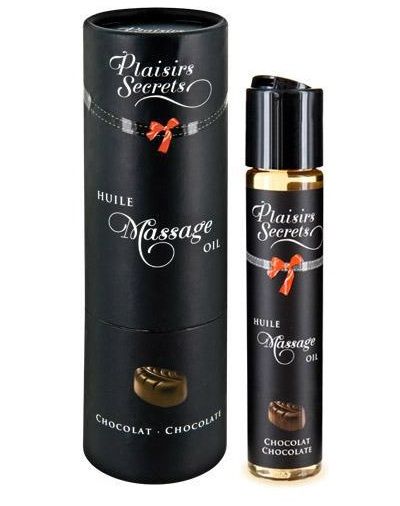 Массажное масло с ароматом шоколада Huile de Massage Gourmande Chocolat - 59 мл. - Plaisir Secret - купить с доставкой в Тамбове