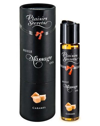 Массажное масло с ароматом карамели Huile de Massage Gourmande Caramel - 59 мл. - Plaisir Secret - купить с доставкой в Тамбове