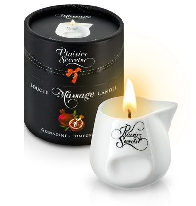 Массажная свеча с ароматом граната Bougie de Massage Gourmande Grenadine - 80 мл. - Plaisir Secret - купить с доставкой в Тамбове