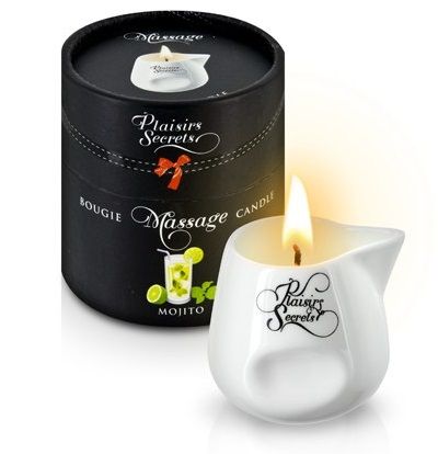 Массажная свеча с ароматом мохито Bougie de Massage Mojito - 80 мл. - Plaisir Secret - купить с доставкой в Тамбове
