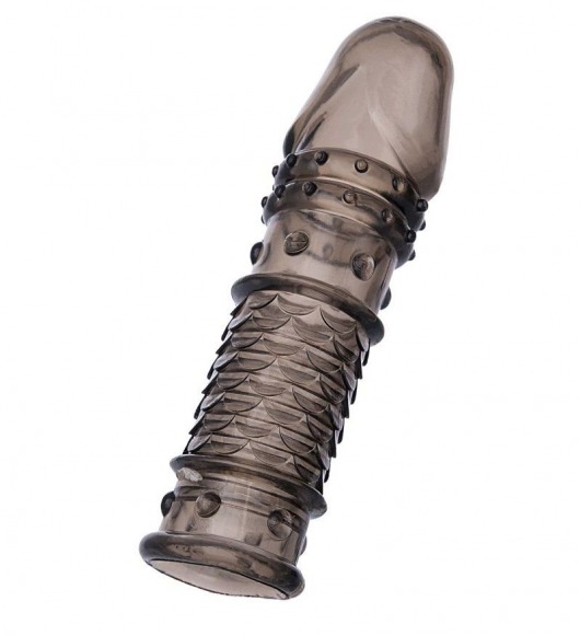 Дымчатая закрытая насадка ToyFa XLover с чешуйками и пупырышками - 13,5 см. - ToyFa - в Тамбове купить с доставкой