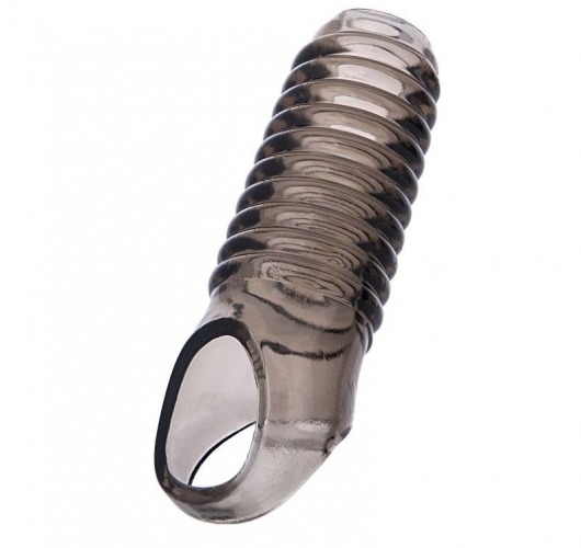 Дымчатая насадка с рёбрышками и подхватом мошонки ToyFa XLover - 12,5 см. - ToyFa - в Тамбове купить с доставкой