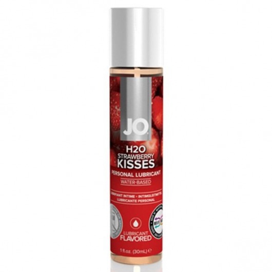 Смазка с ароматом клубники JO Flavored Strawberry Kiss - 30 мл. - System JO - купить с доставкой в Тамбове