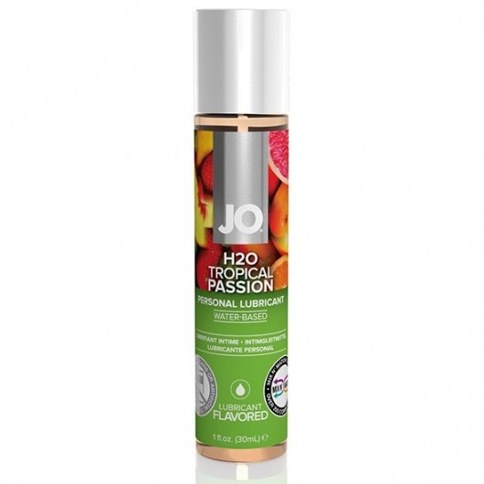 Смазка с ароматом тропических фруктов JO Flavored Tropical Passion - 30 мл. - System JO - купить с доставкой в Тамбове