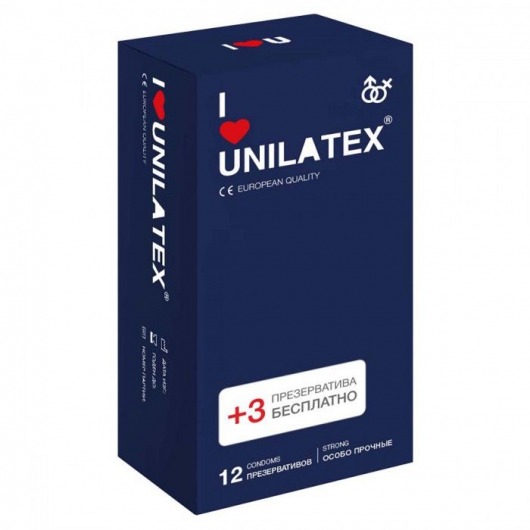 Ультрапрочные презервативы Unilatex Extra Strong - 12 шт. + 3 шт. в подарок - Unilatex - купить с доставкой в Тамбове