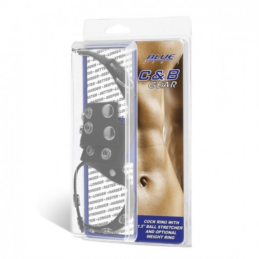 Утяжка на пенис и мошонку Cock Ring With 1.5  Ball Stretcher And Optional Weight Ring - BlueLine - купить с доставкой в Тамбове