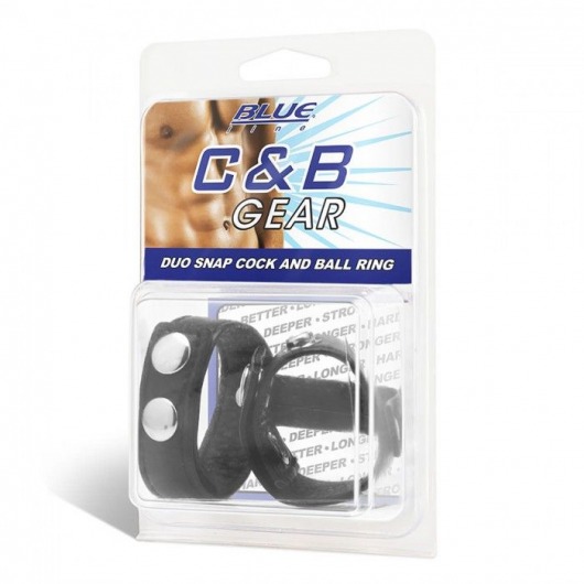 Утяжка на пенис с клёпками Duo Snap Cock And Ball Ring - BlueLine - купить с доставкой в Тамбове
