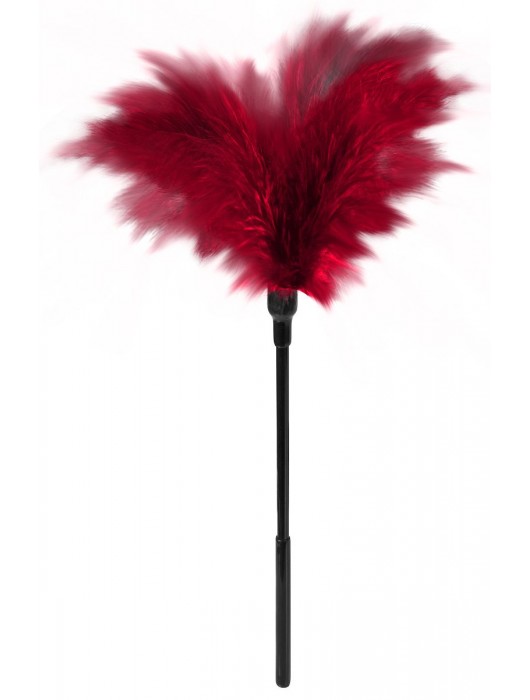 Пластиковая метелочка с красными пёрышками Small Feather Tickler - 32 см. - Blush Novelties - купить с доставкой в Тамбове