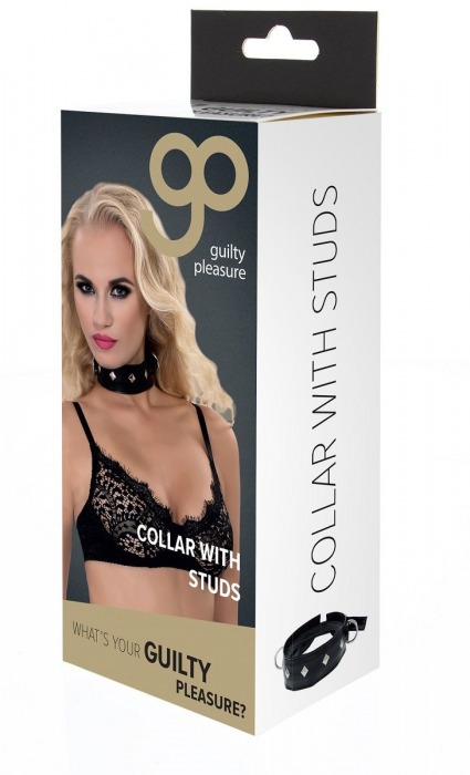 Полиуретановый ошейник с пуклями и D-кольцами Collar with Studs - Blush Novelties - купить с доставкой в Тамбове