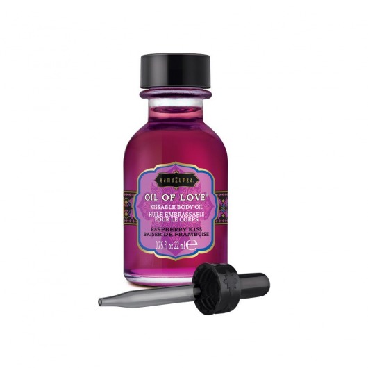 Масло для ласк с ароматом малины Oil of Love Raspberry Kiss - 22 мл. - Kama Sutra - купить с доставкой в Тамбове