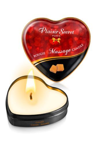 Массажная свеча с ароматом карамели Bougie Massage Candle - 35 мл. - Plaisir Secret - купить с доставкой в Тамбове