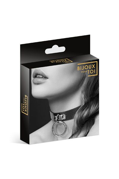 Узенький ошейник из полиуретана с кольцом - Bijoux Pour Toi - купить с доставкой в Тамбове