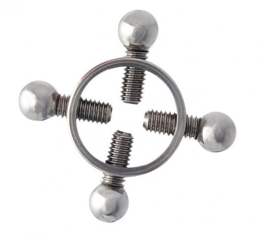 Серебристые зажимы для сосков на винтах - ToyFa - купить с доставкой в Тамбове