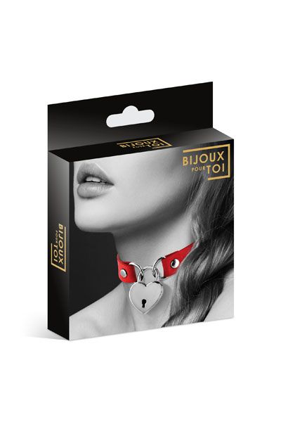Красный чокер с замком в форме сердца - Bijoux Pour Toi - купить с доставкой в Тамбове