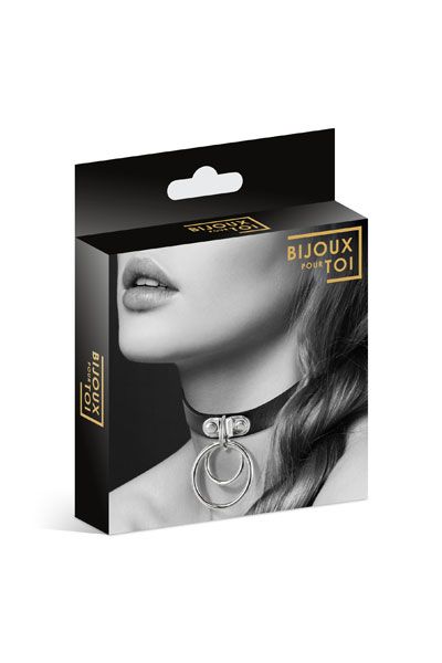 Черный чокер с двумя кольцами - Bijoux Pour Toi - купить с доставкой в Тамбове