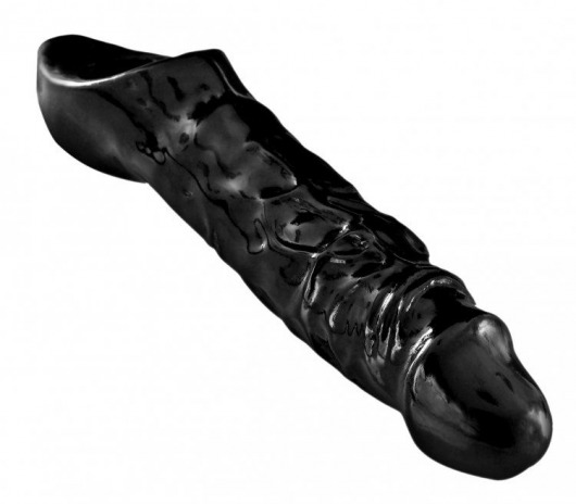 Чёрная увеличивающая насадка на член Mamba Cock Sheath Packaged - 16,5 см. - XR Brands - в Тамбове купить с доставкой