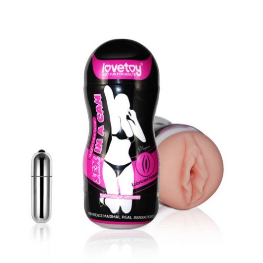 Мастурбатор-вагина Sex In A Can Vibra Vagina Tunnel - Lovetoy - в Тамбове купить с доставкой
