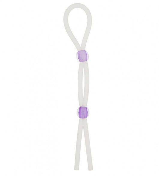 Прозрачное эрекционное кольцо-лассо SILICONE LASSO COCK RING DUAL BEADS - NMC - в Тамбове купить с доставкой