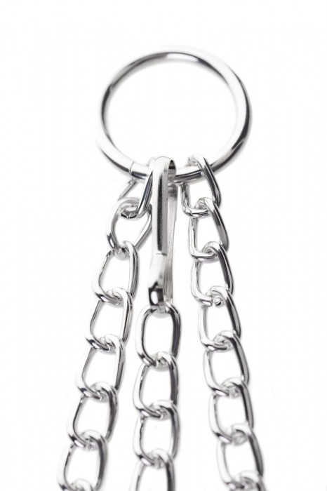 Серебристо-чёрные зажимы для сосков с кольцом для пениса TOYFA Metal - ToyFa - купить с доставкой в Тамбове