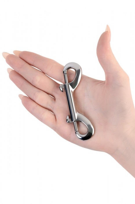 Серебристый двухсторонний карабин TOYFA Metal - ToyFa - купить с доставкой в Тамбове