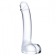Прозрачный стеклянный фаллос с мошонкой Curved G-Spot - 18 см. - Glas купить с доставкой в интернет-магазине Orgasmix в Тамбове Прозрачный стеклянный фаллос с мошонкой Curved G-Spot - 18 см. - Glas