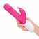Розовый вибратор-кролик с возвратно-поступательными движениями головки - 24 см. - Rabbit Essentials