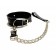 Черный ошейник с поводком из эко-кожи - БДСМ Арсенал - купить с доставкой в Тамбове Черный ошейник с поводком из эко-кожи - БДСМ Арсенал - купить с доставкой в Тамбове