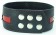 Чёрный кожаный ошейник с красной полосой и кольцами - БДСМ Арсенал - купить с доставкой в Тамбове Чёрный кожаный ошейник с красной полосой и кольцами - БДСМ Арсенал - купить с доставкой в Тамбове